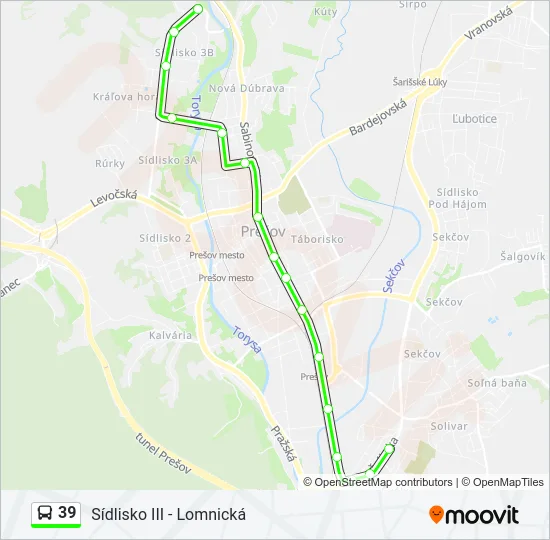 39 Bus Line Map