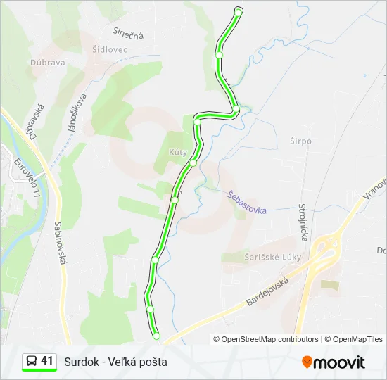 41 Bus Line Map