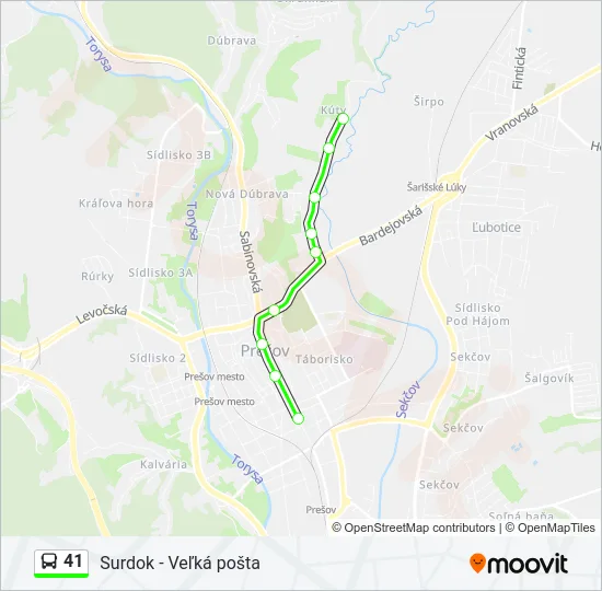 41 Bus Line Map