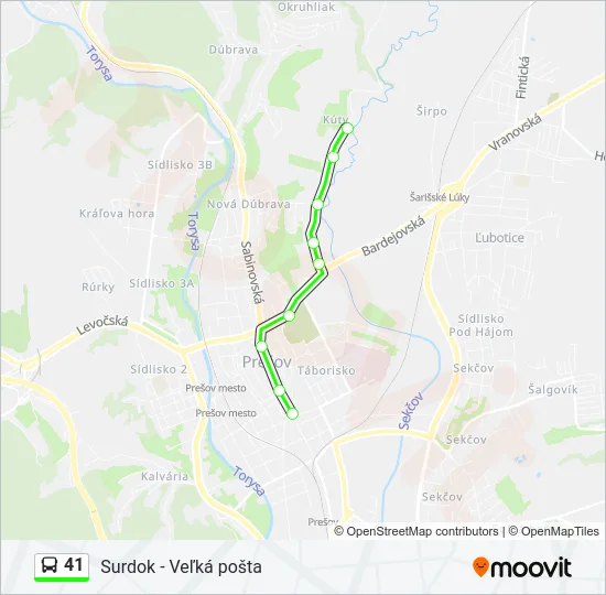 41 Bus Line Map