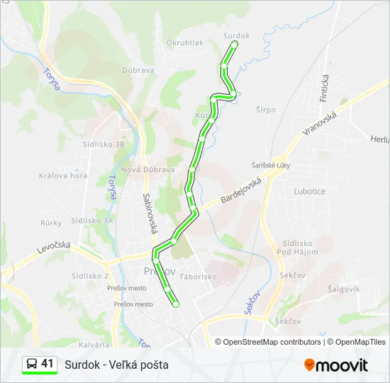 41 Bus Line Map