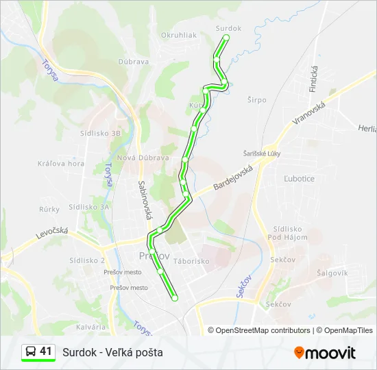 41 Bus Line Map