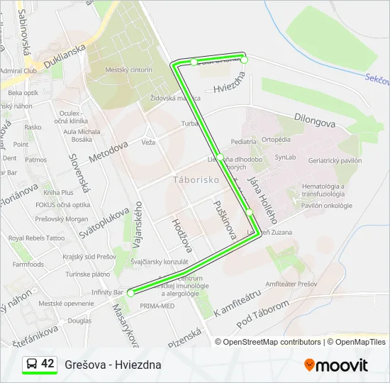 42 Bus Line Map