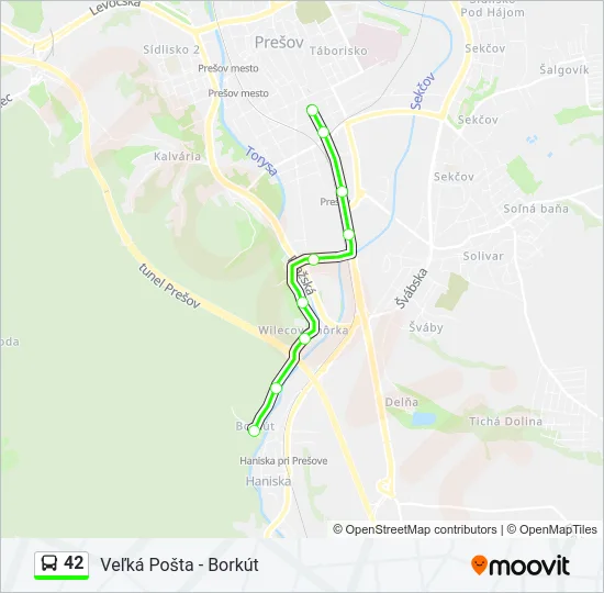 42 Bus Line Map