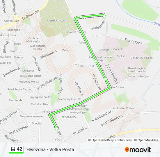 42 Bus Line Map