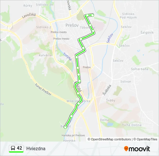 42 Bus Line Map