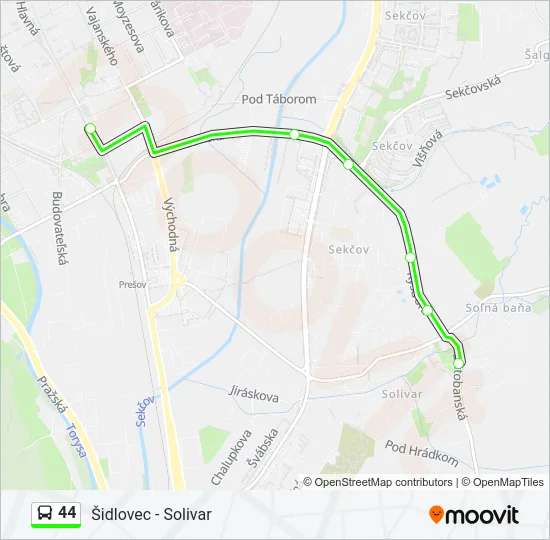44 Bus Line Map