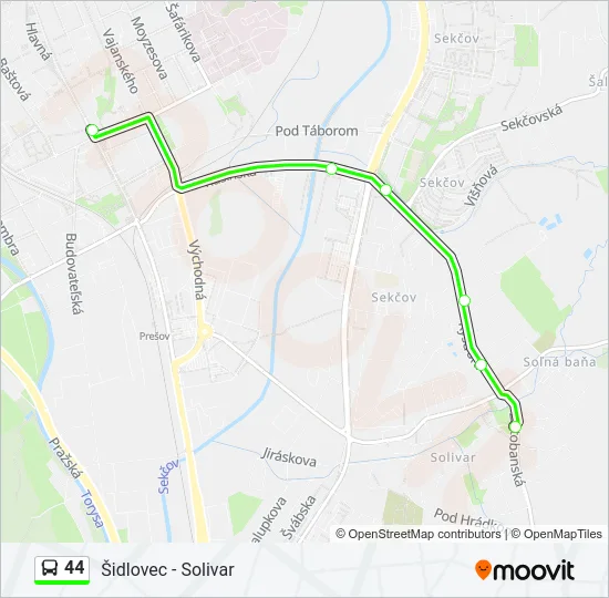 44 Bus Line Map