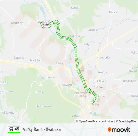 45 Bus Line Map