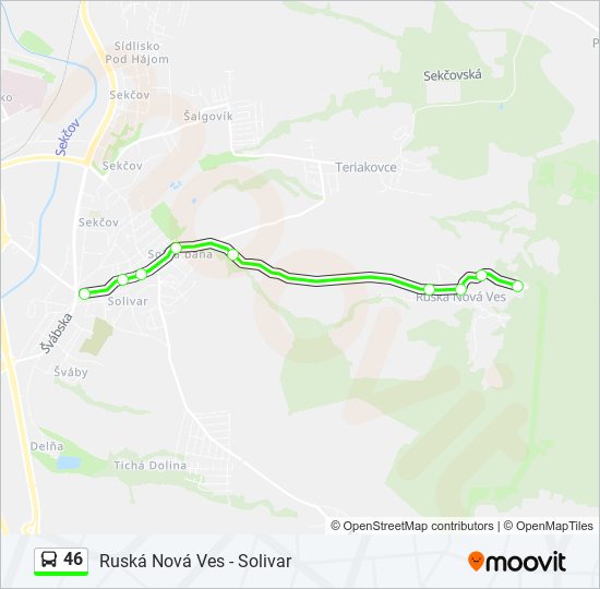 46 bus Line Map