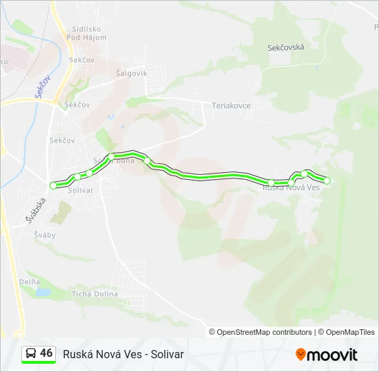 46 Bus Line Map