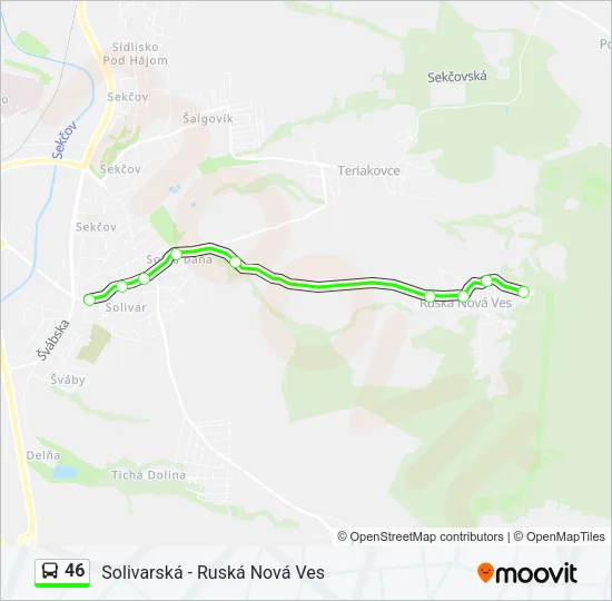 46 Bus Line Map