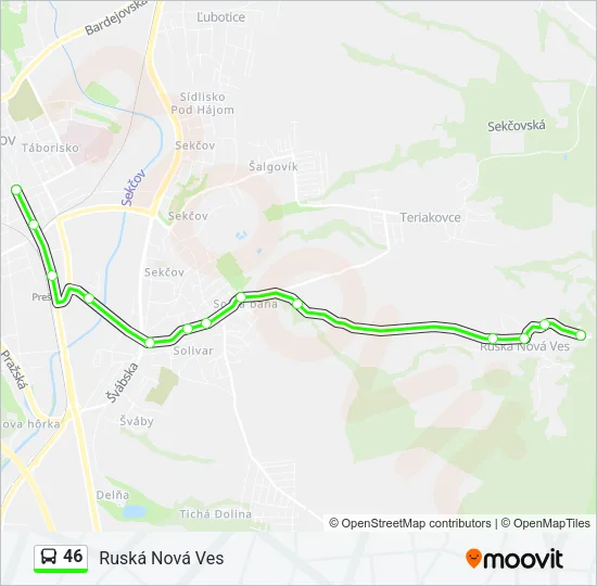 46 Bus Line Map