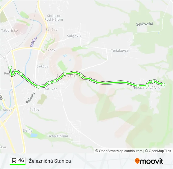 46 Bus Line Map