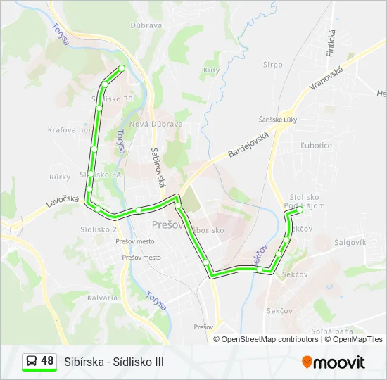 48 Bus Line Map