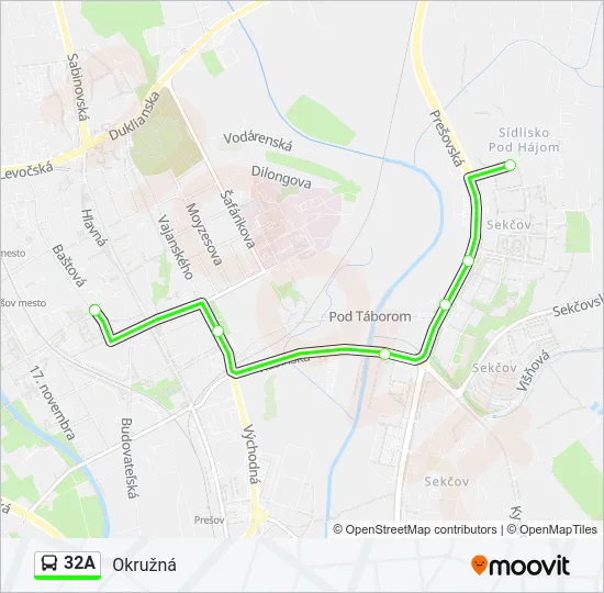 32A Bus Line Map