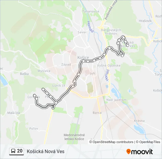 20 Bus Line Map