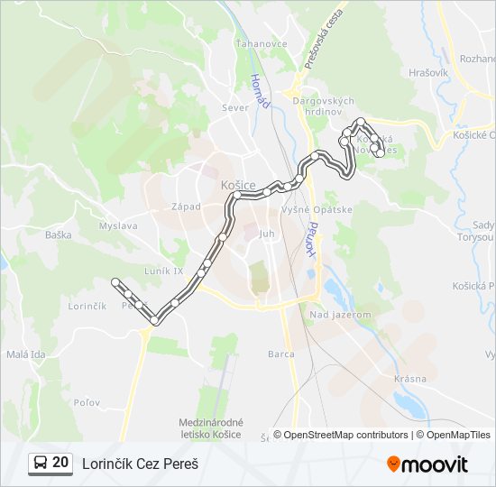 20 bus Line Map