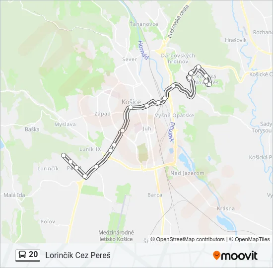 20 Bus Line Map