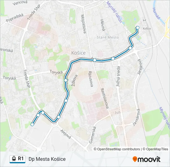 R1 Light Rail Line Map
