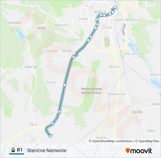 R1 Light Rail Line Map
