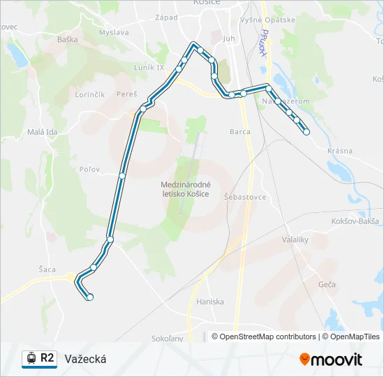 R2 Light Rail Line Map