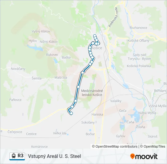 R3 Light Rail Line Map