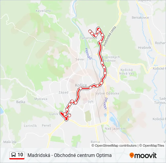 10 Bus Line Map