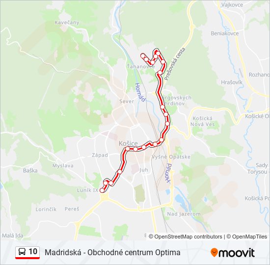 10 bus Line Map