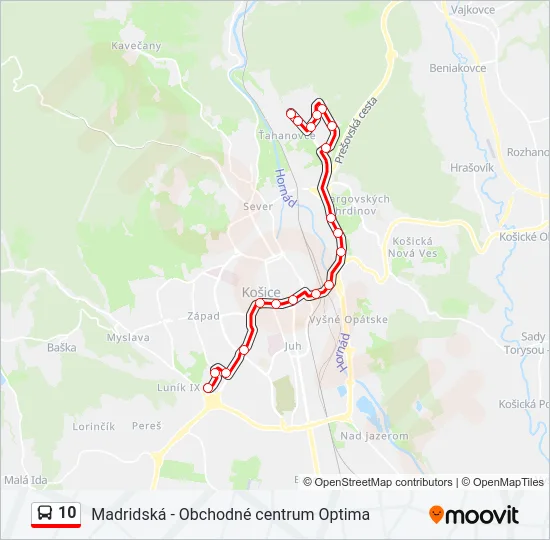 10 Bus Line Map