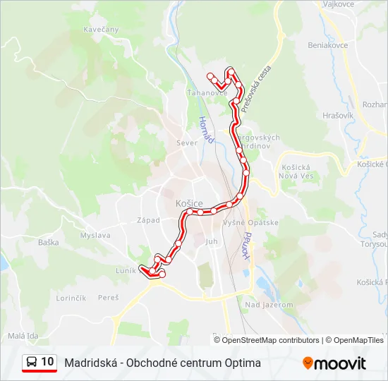 10 Bus Line Map