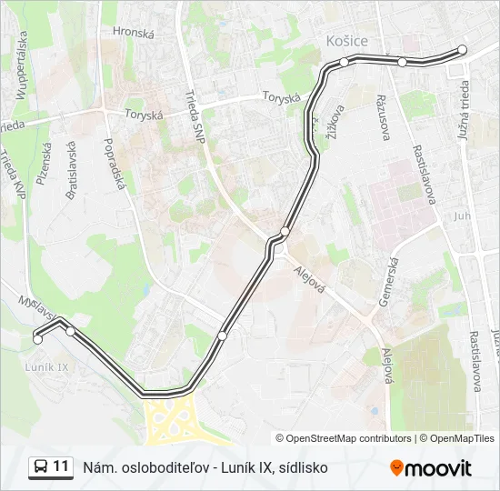 11 Bus Line Map