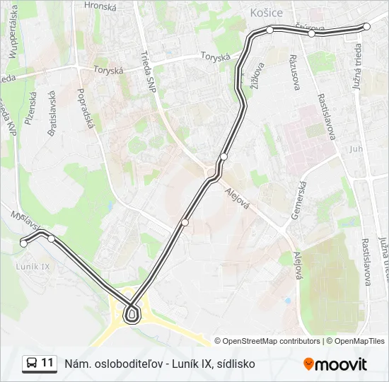 11 Bus Line Map