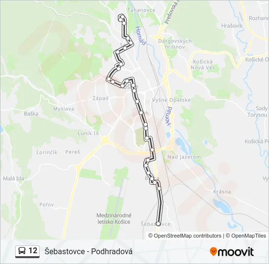 12 Bus Line Map