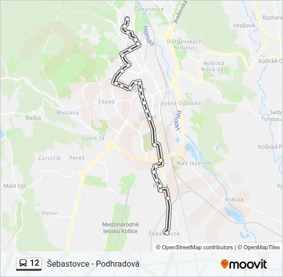 12 Bus Line Map