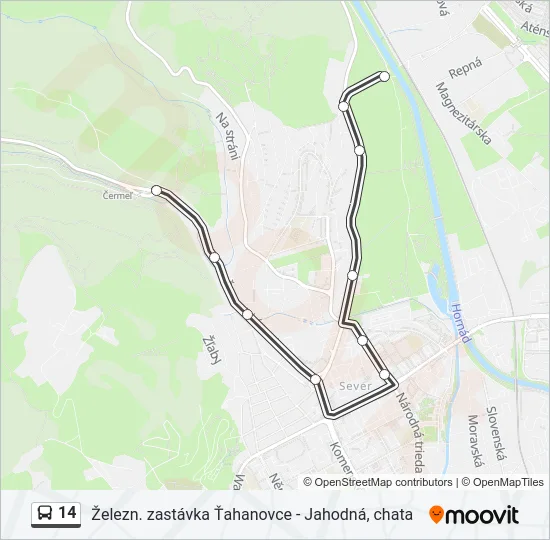 14 Bus Line Map