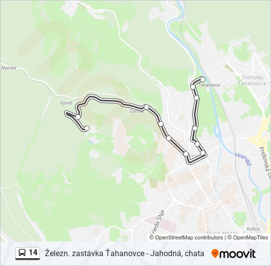 14 bus Line Map