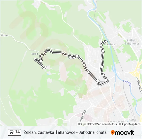 14 Bus Line Map