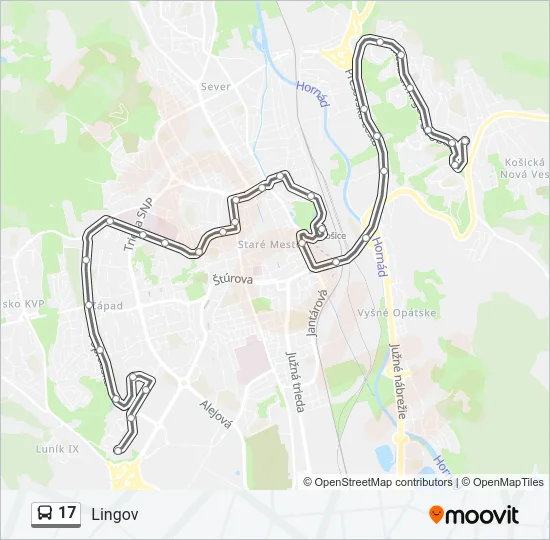 17 Bus Line Map