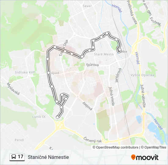 17 Bus Line Map