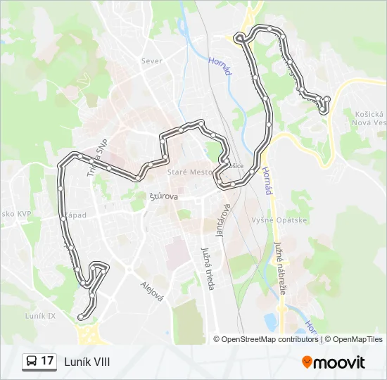 17 Bus Line Map