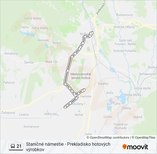 21 Bus Line Map