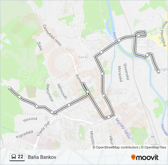 22 Bus Line Map