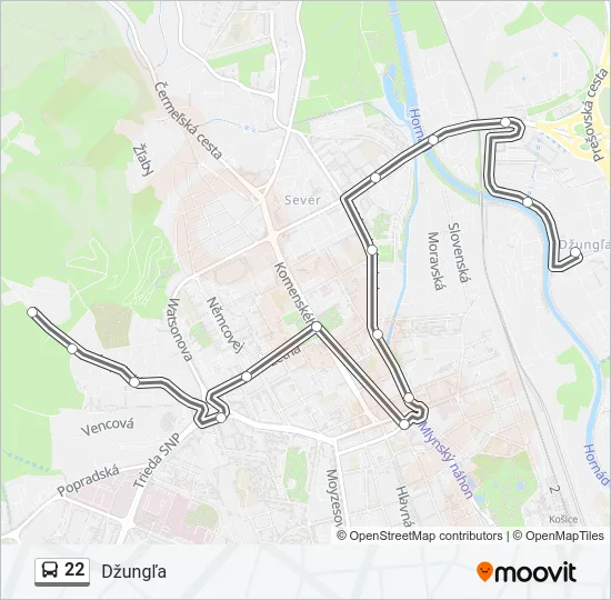 22 Bus Line Map