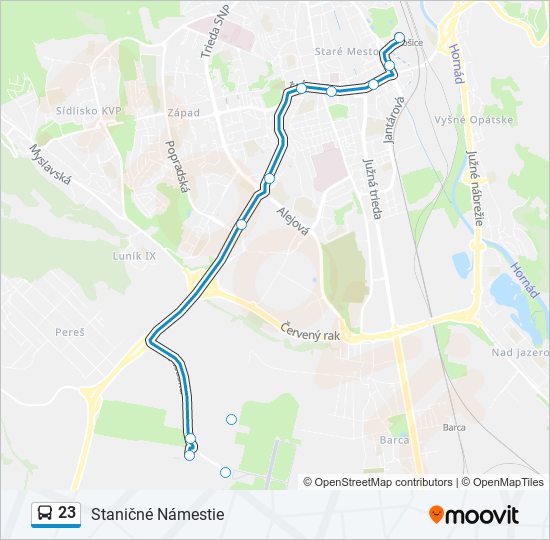 23 bus Line Map