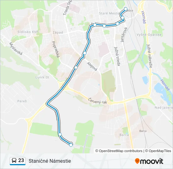 23 Bus Line Map