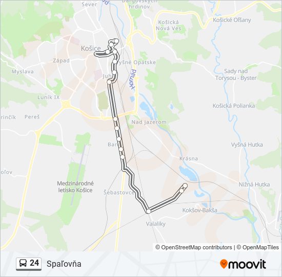 24 autobus Mapa linky