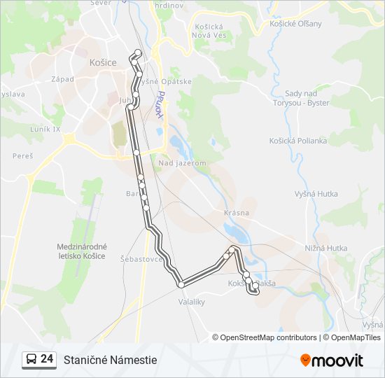 24 autobus Mapa linky