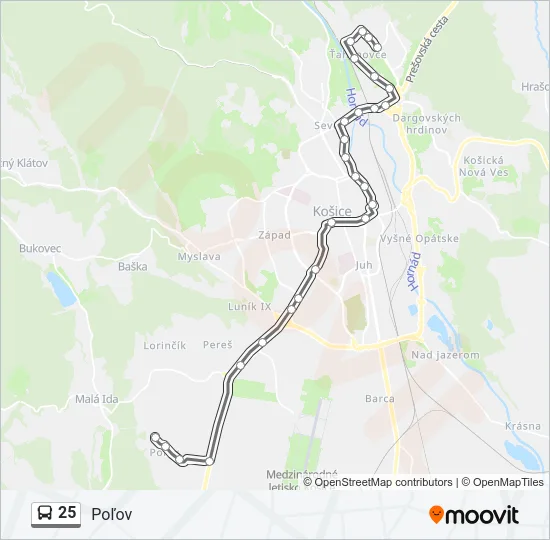 25 Bus Line Map