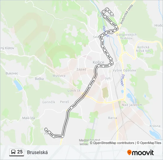 25 Bus Line Map